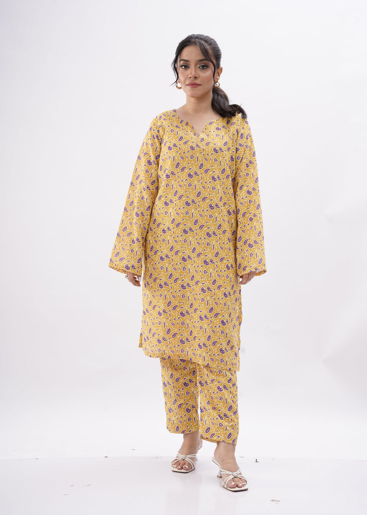 Sunlit Petals Co-Set – Yellow Radiance with a Floral Touch