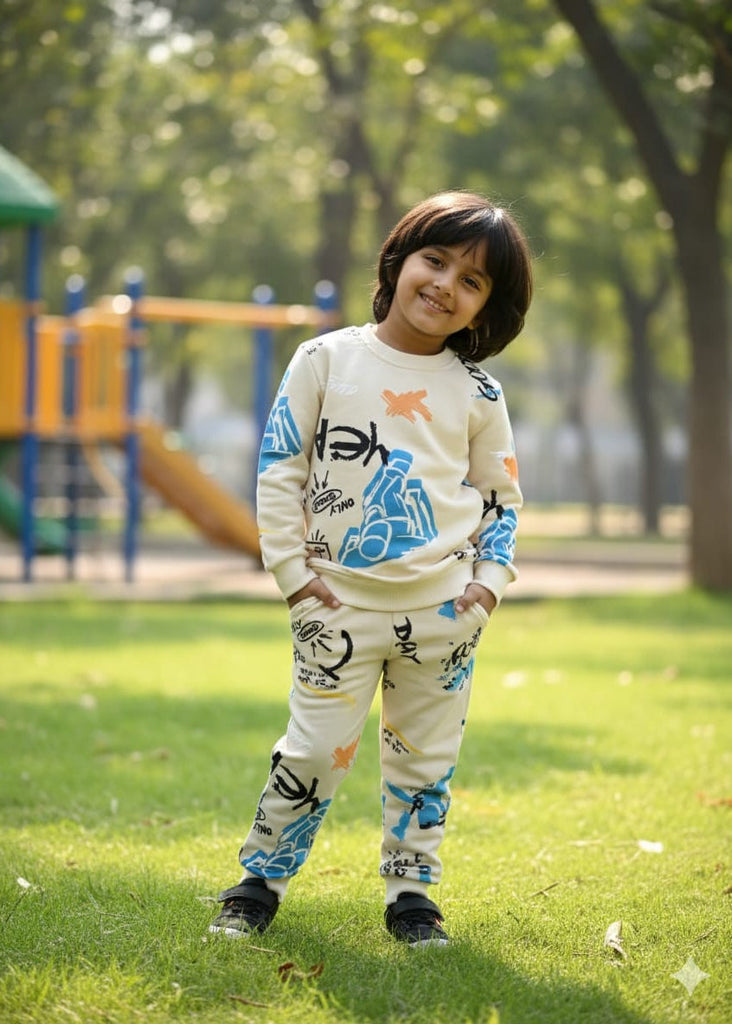 Premium Imported Cream graphical    Track suit