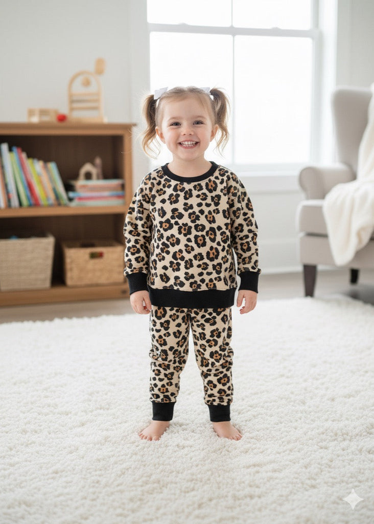 Little Wild One: Leopard PrintTrack suit