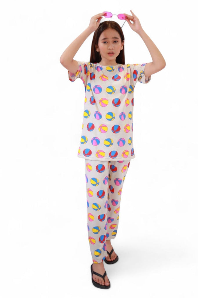 Girl Multi colour Ballon Night Suit