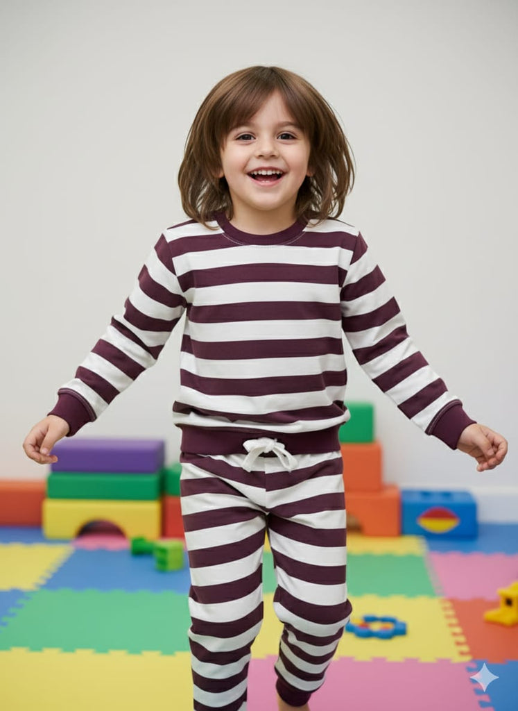 PREMUM iMPORTED  Unisex Brown Stripes Track suit