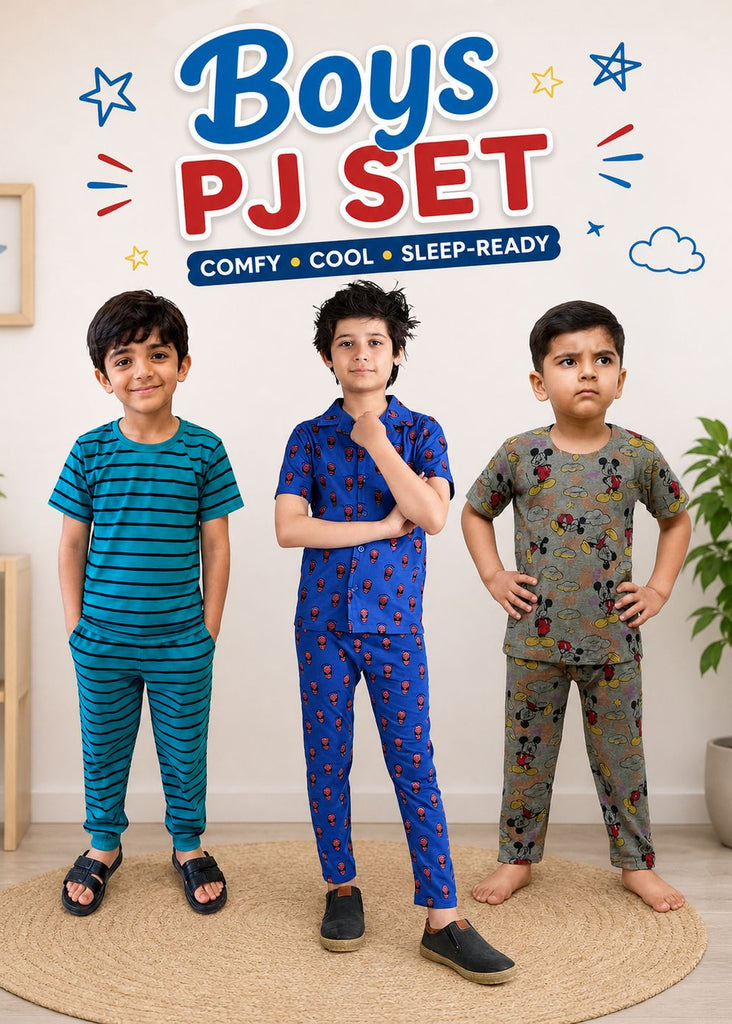 Title Pack of Boys Girls PJ set ( Any Three random Suits from our choice )