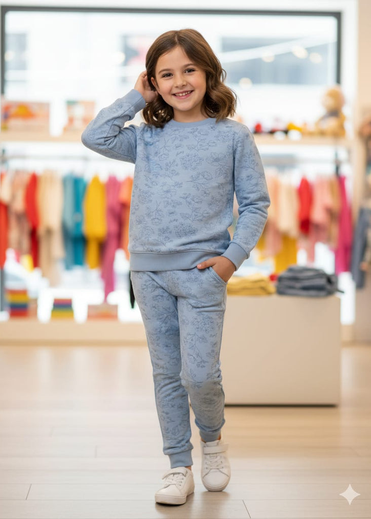 PREMUM iMPORTED Grey With Flower Track suit