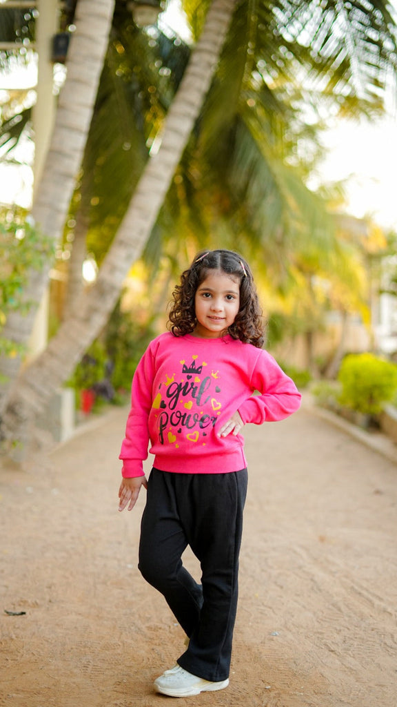 PREMUM iMPORTED POWER PRINCESS WIDE LEG FLEECE TRACKSUIT