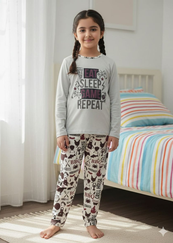 GIRL SLEEP GAME  FULL SLEEVES PJ SET