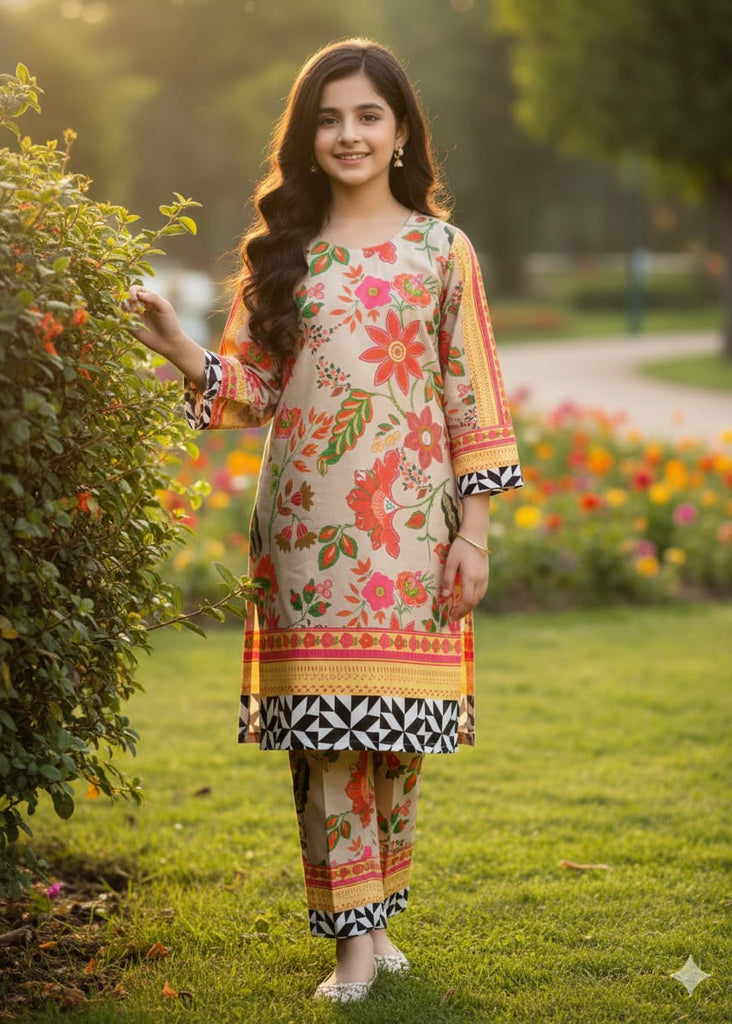 Multi flower  (Soft crepe ) ( Kids Edition)