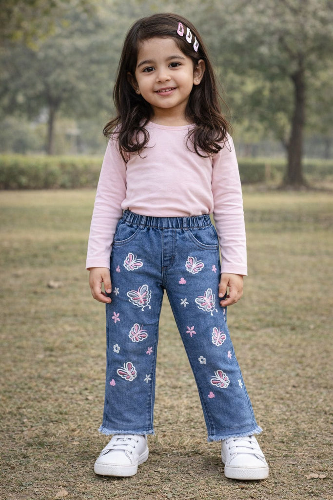 WS Blue  Butterfly  Denim Jeans