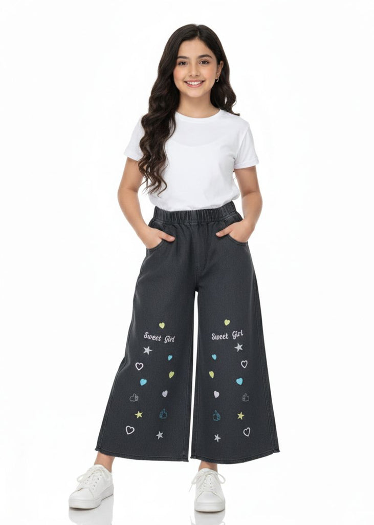 W-BLACK DENIM JEANS SWEET GIRL