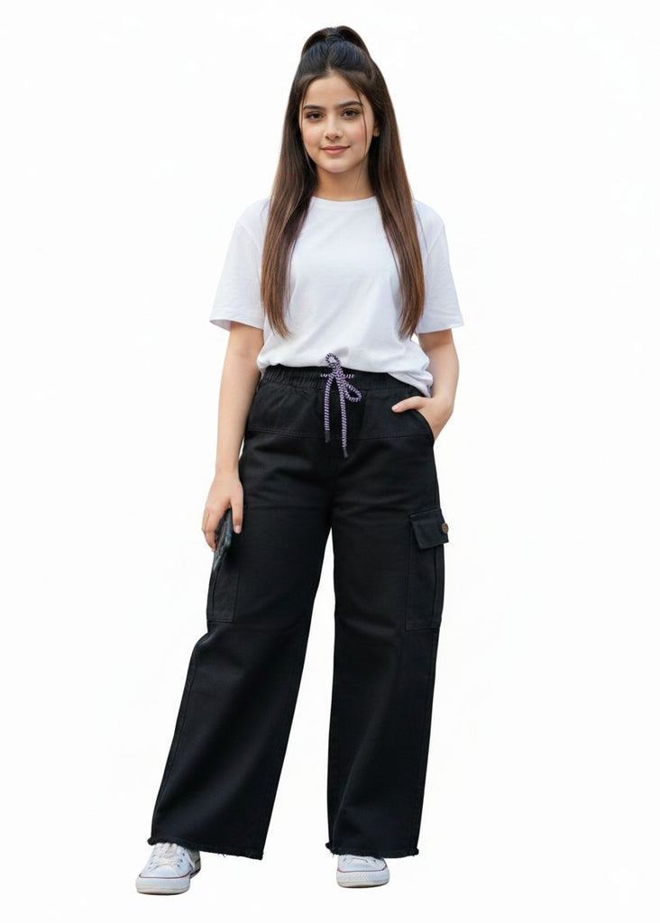 W-BLACK CARGO WITH 2 POCKETS ( Teen age Girls and Ladies)