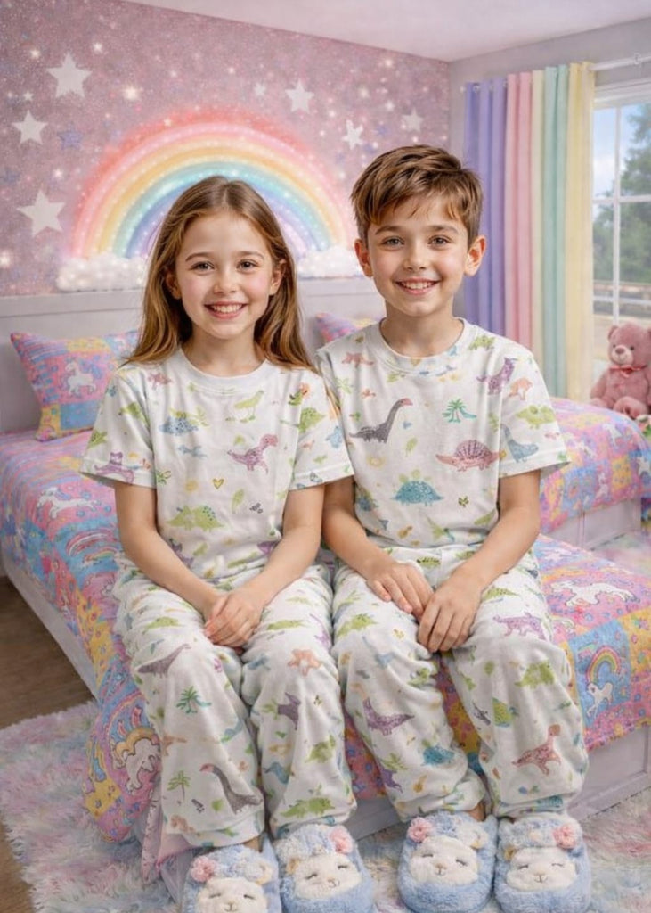 Graphical dinosour   Nightwear Set – Soft Cotton