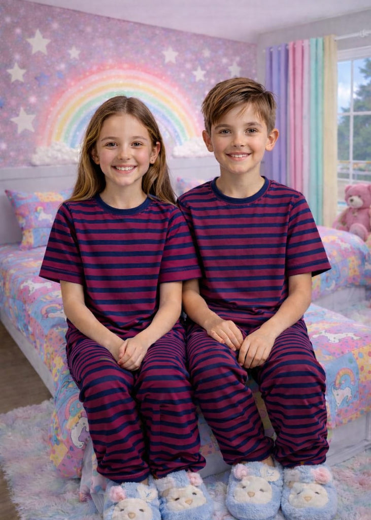 Purple and Blue  Lining Pj set
