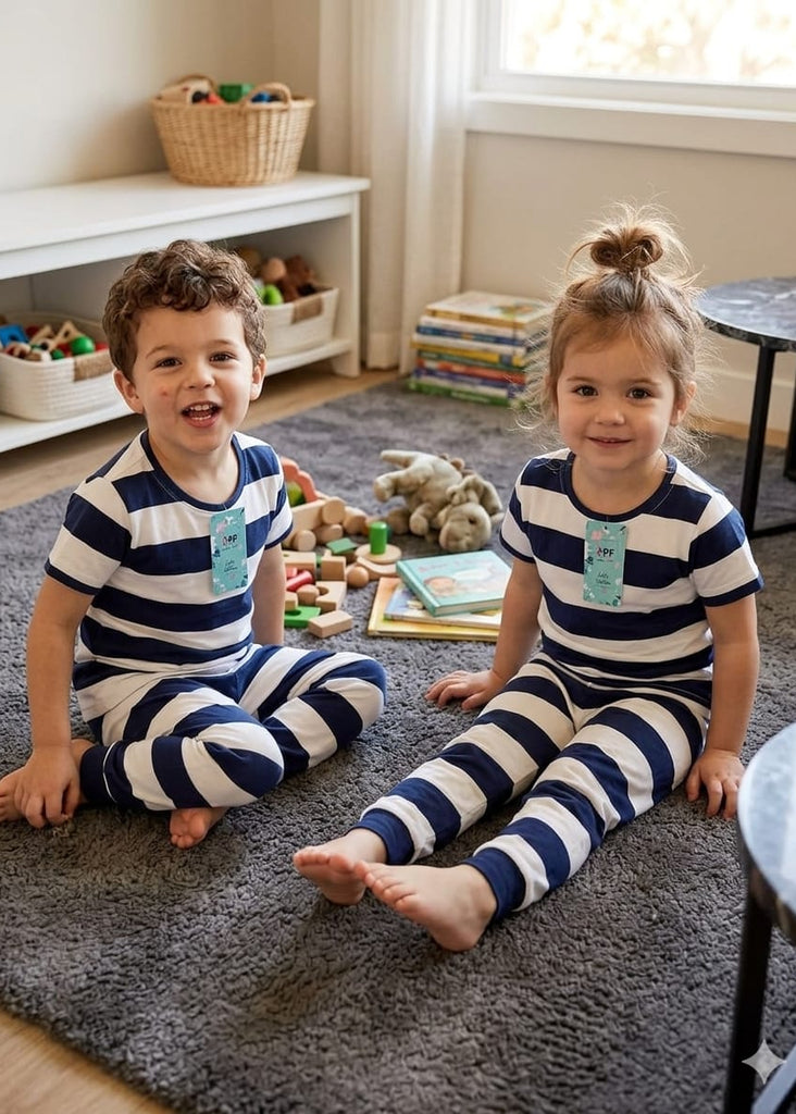 Double Trouble in Stripes Pajama Set